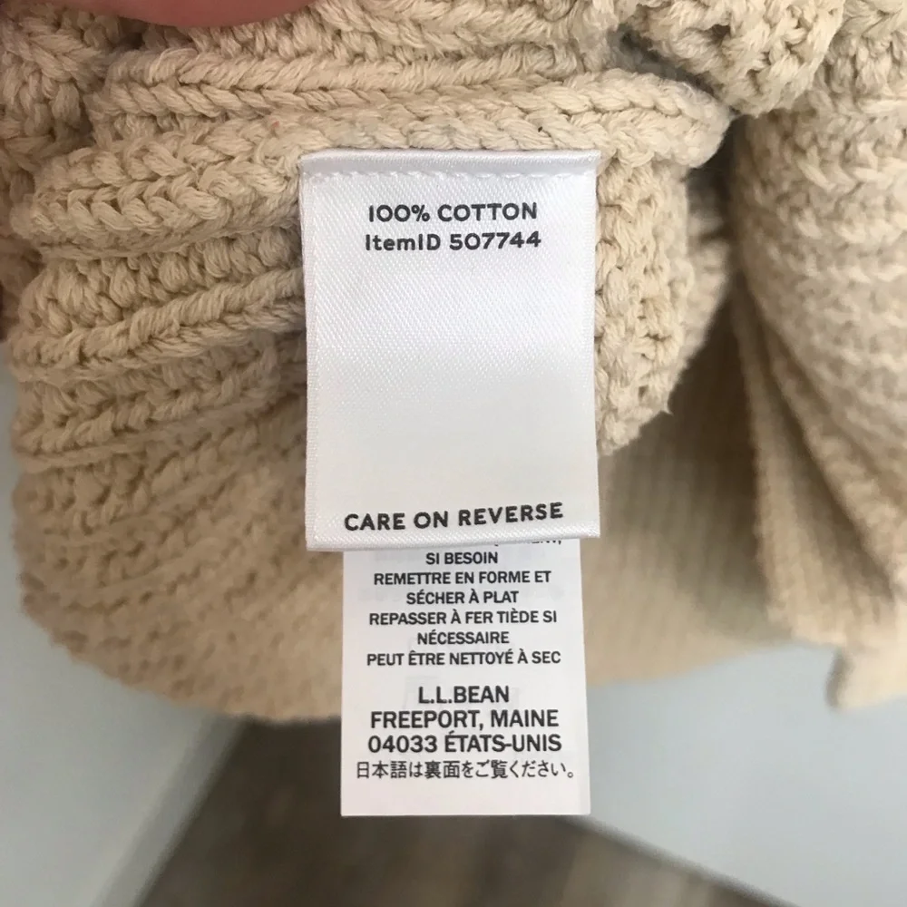 L.L. Bean Beige Cardigan with Orange and Green Floral Design - Picture 4 of 5